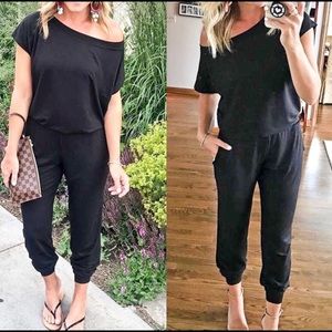 😢Damaged! Priced to sell!! Off shoulder jumpsuit